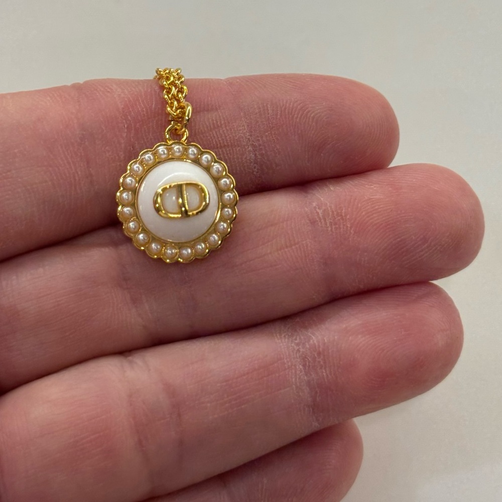 Auth. Christian Dior Petit CD Necklace - Picture 2 of 3